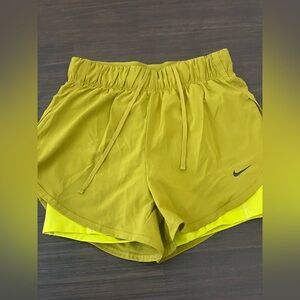 Green Nike Dry-Fit Lined Running Shorts
